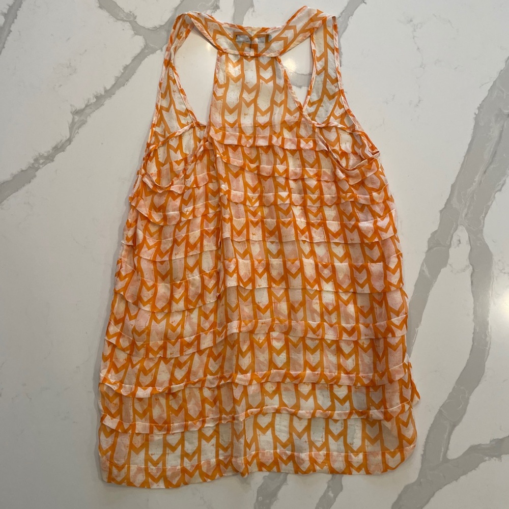 Funktional Orange Sheer Tank Sz S